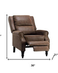 36" Brown Faux Leather Manual Recliner