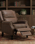 36" Brown Faux Leather Manual Recliner