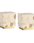Set of Two 5" Gold Square USB Table Lamps With Square Shades