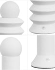 Set of Two 13" Clear Geometric Table Lamps With Globe Shades