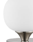 6" Nickel Novelty USB Table Lamp With Globe Shade