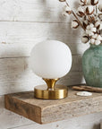 6" Gold Novelty USB Table Lamp With Globe Shade