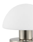 6" Nickel Novelty USB Table Lamp With Dome Shade
