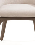 Taupe and Brown Boucle And Faux Leather Dining Arm Chair