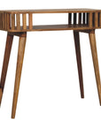 33" Oak Solid Wood Console Table With Shelf