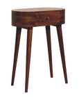 24" Chestnut Solid Wood Oval Console Table With Drawer