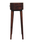 24" Chestnut Solid Wood Oval Console Table With Drawer