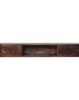 43" Chestnut Solid Wood Floating Console Table With Shelf And Two Drawers