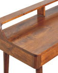 39" Chestnut Solid Wood Console Table With Shelf And Two Drawers