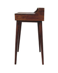 39" Chestnut Solid Wood Console Table With Shelf And Two Drawers