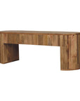 49" Oak Solid Wood Oval Frame Console Table