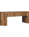 49" Oak Solid Wood Oval Frame Console Table