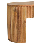49" Oak Solid Wood Oval Frame Console Table