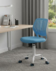 Gray and White Adjustable Height Swivel Rolling Office Chair