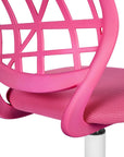 Pink and White Adjustable Height Swivel Rolling Office Chair
