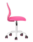 Aqua and White Adjustable Height Swivel Rolling Office Chair