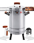 23" X 14" Silver Stainless Steel Portable Smoker Barrel