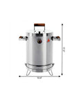 17" X 10" Silver Stainless Steel Portable Smoker Barrel