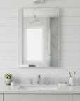 38" Silver Aluminum Framed Bathroom Vanity Mirror