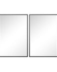Set of Two Black Metal Framed Bathroom Vanity Mirrors