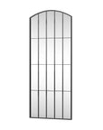 67" Black Metal Geometric Arch Wall Mounted Or Leaning Framed Full Length Mirror