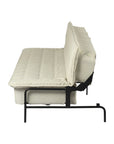 77" Beige Upholstered Convertible Futon Sleeper Sofa