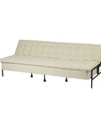 77" Beige Upholstered Convertible Futon Sleeper Sofa