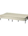 77" Beige Upholstered Convertible Futon Sleeper Sofa