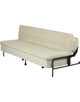 77" Beige Upholstered Convertible Futon Sleeper Sofa
