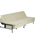 77" Beige Upholstered Convertible Futon Sleeper Sofa