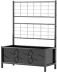 47" X 35" Black Steel Rectangular Planter Box