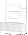 47" X 35" White Steel Rectangular Planter Box