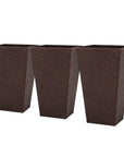 Set of Three Brown Recycled Plastic Rectangular Planter Box