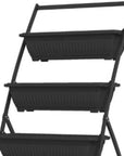 64" X 30" Black Recycled Plastic Rectangular Planter Box