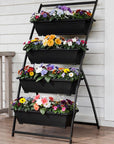 64" X 30" Black Recycled Plastic Rectangular Planter Box
