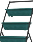 64" X 30" Green Recycled Plastic Rectangular Planter Box