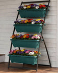 64" X 30" Green Recycled Plastic Rectangular Planter Box