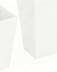 Set of Two White Magnesium Oxide Rectangular Planter Box