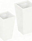 Set of Two White Magnesium Oxide Rectangular Planter Box
