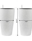 Set of Two White Recycled Plastic Round Self Watering Planter Box
