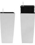 Set of Two White Recycled Plastic Rectangular Self Watering Planter Box