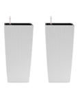 Set of Two White Recycled Plastic Rectangular Self Watering Planter Box