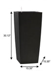 30" X 15" Black Recycled Plastic Rectangular Self Watering Planter Box