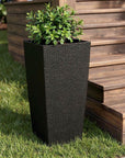 30" X 15" Black Recycled Plastic Rectangular Self Watering Planter Box