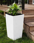 30" X 15" White Recycled Plastic Rectangular Self Watering Planter Box