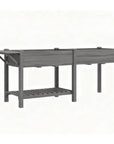 31" X 82" Light Gray Wood Rectangular Planter Box