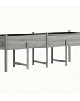 32" X 89" Light Gray Wood Rectangular Planter Box