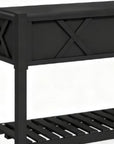 32" X 47" Black Wood Rectangular Planter Box