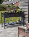 32" X 47" Black Wood Rectangular Planter Box
