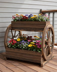 24" X 25" Brown Wood Rectangular Planter Box